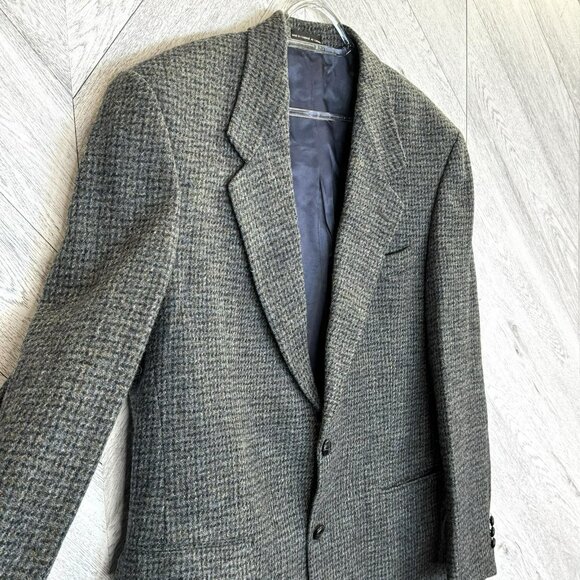 Vintage Harris Tweed Blazer Sport Coat Jacket Mens Size 40R Gray Wool - Picture 2 of 7